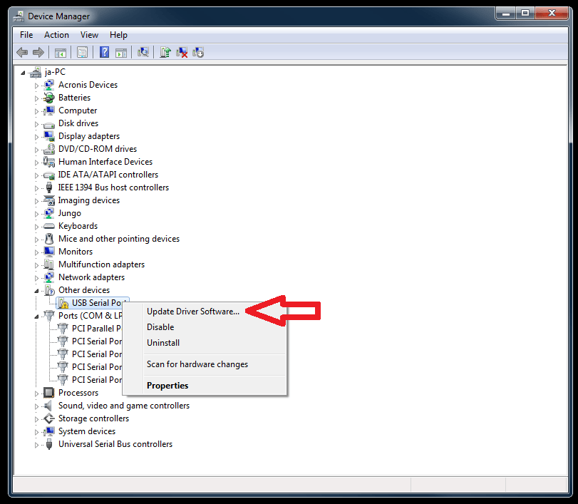 Update Driver Software